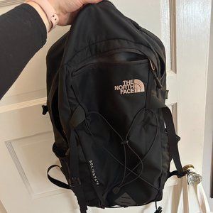 Northface Solid State black Backpack with rose gold detailing